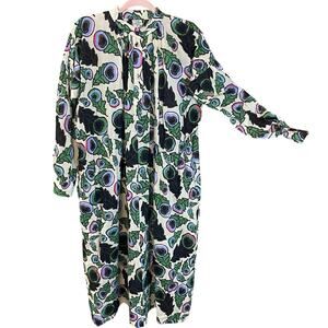 Baum und Pferdgarten Organic Cotton Floral Maxi Dress Green Purple Print small